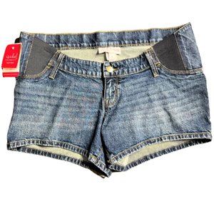Ingrid & Isabel Expandable Side Panel Maternity Blue Jean Women's Shorts-NWT